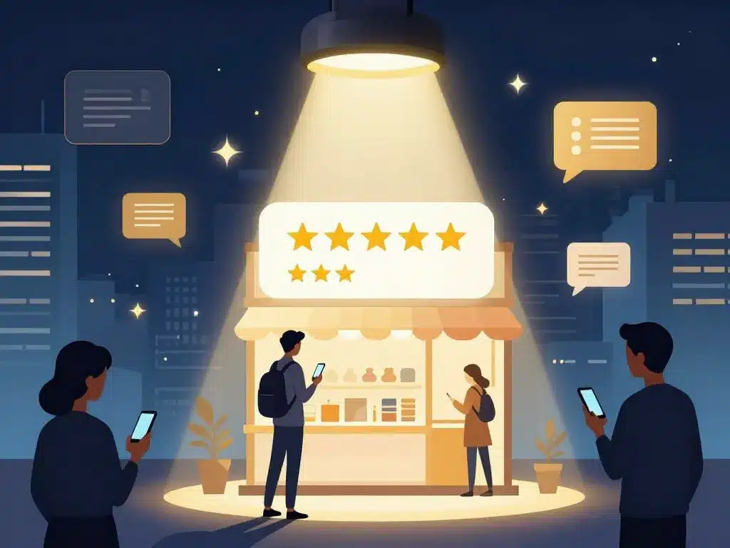 business reviews visibilité éclairage