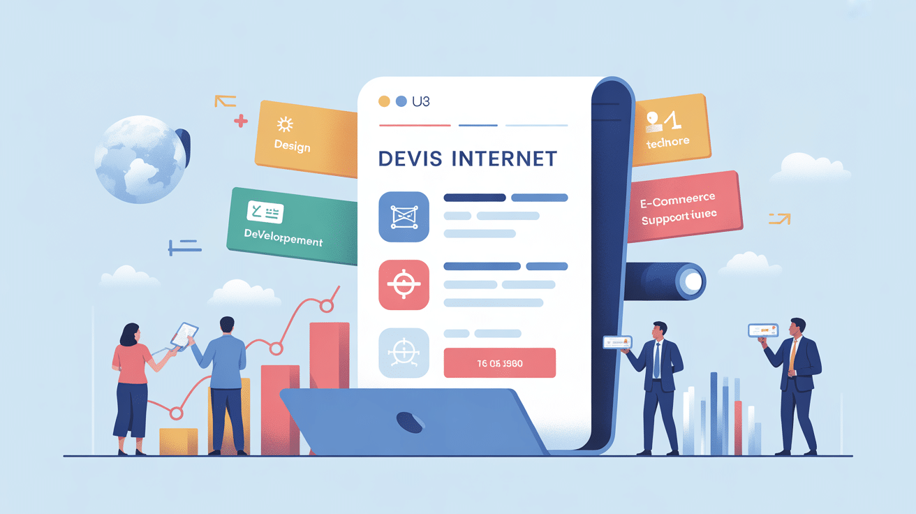 illustration devis site internet central moderne