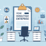 illustration fiche signalétique entreprise sur bureau moderne