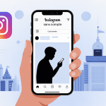 Instagrame sans compte silhouette sur smartphone