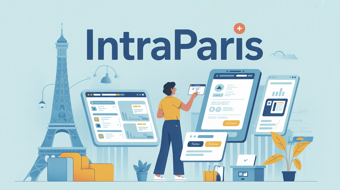 intraparis créer un compte illustration stylisée agents Ville de Paris