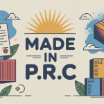 illustration moderne made en p.r.c sur emballage