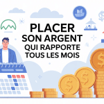 illustration placer de l'argent qui rapporte mensuellement calendrier et pièces