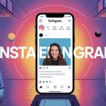 pp insta en grand affichée sur smartphone moderne
