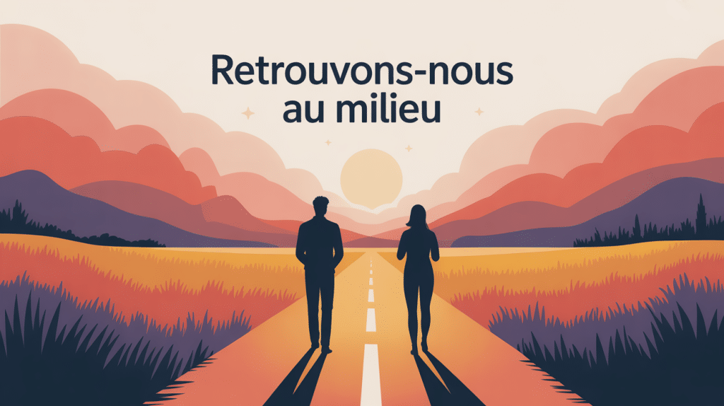 retrouvons nous au milieu image conceptuelle compromis rencontre