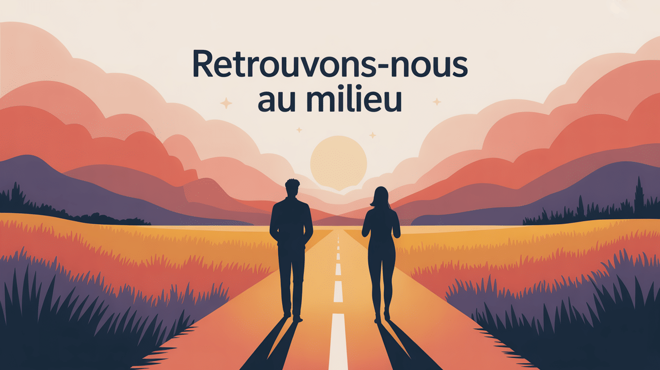 retrouvons nous au milieu image conceptuelle compromis rencontre