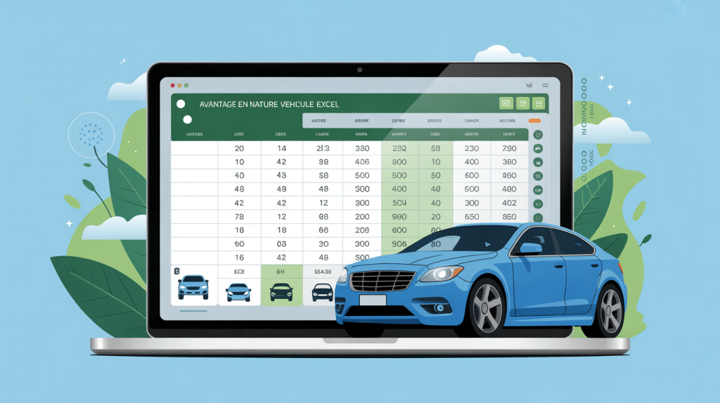 tableau excel calcul avantage en nature véhicule avec réglementation urssaf
