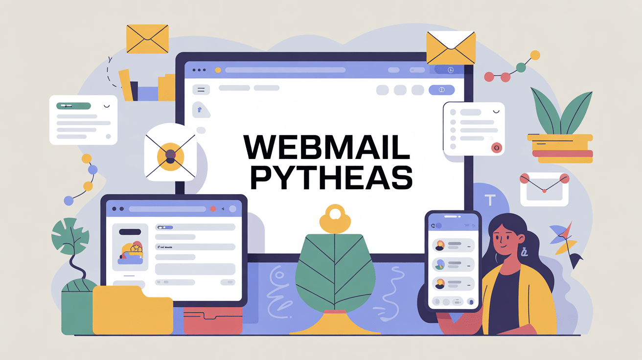 Illustration professionnelle Webmail Pytheas sur ordinateur tablette smartphone