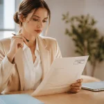 Lettre de motivation stage, femme au bureau