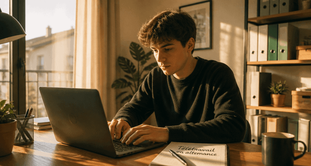 alternance télétravail jeune ordinateur domicile