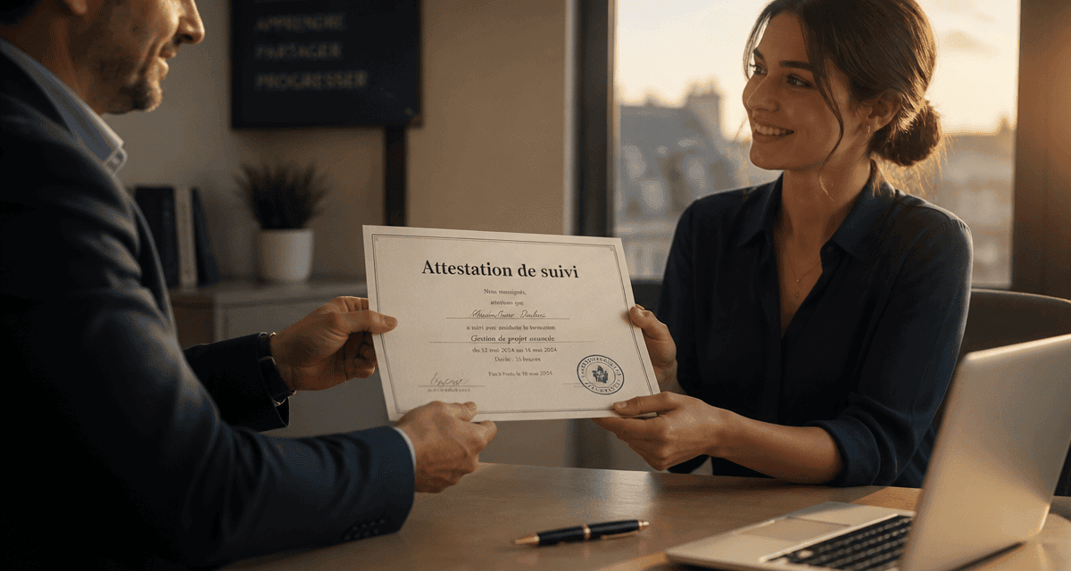 attestation suivi de formation remise stagiaire