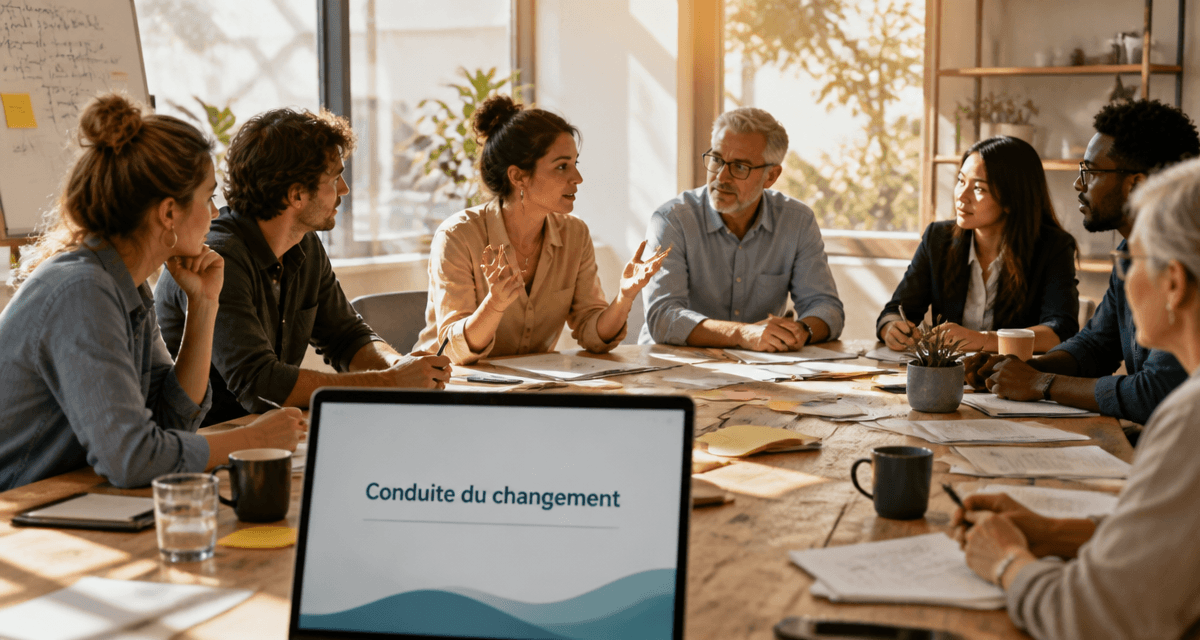 Réunion équipe conduite changement