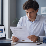 cv candidature master étudiant relisant son dossier