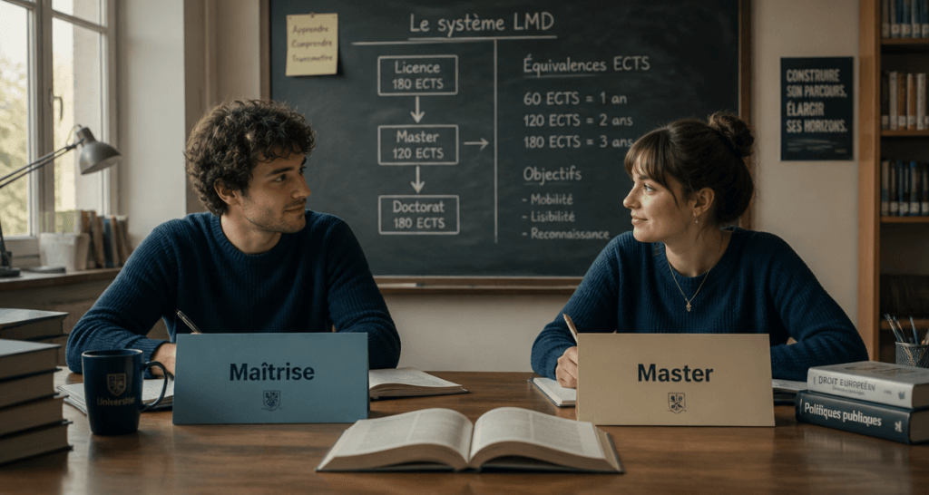 étudiants discutant maitrise et master