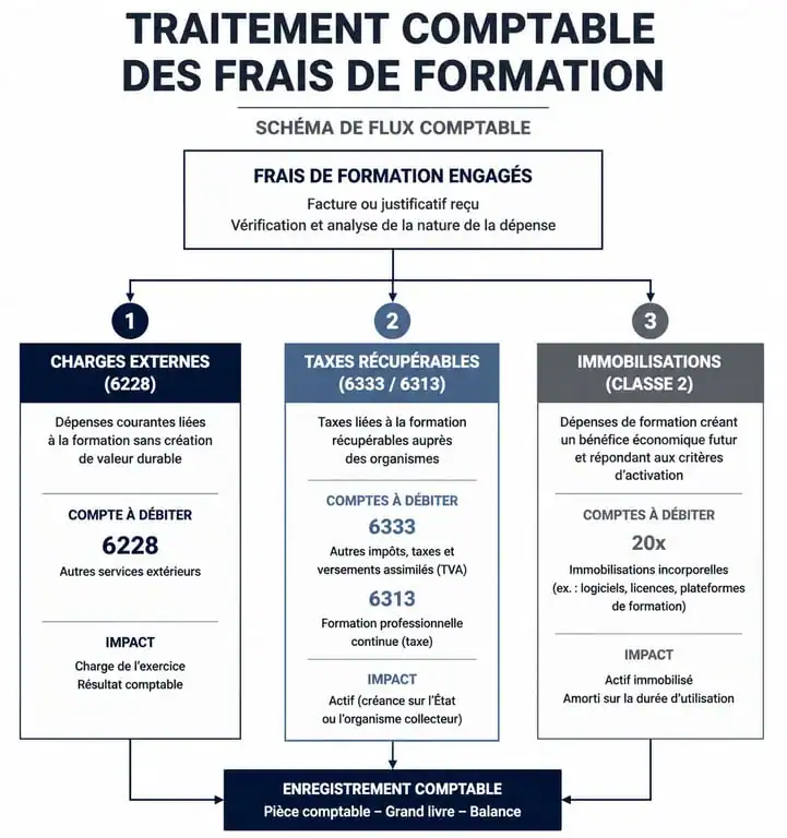Schéma de comptabilisation des frais de formation en entreprise