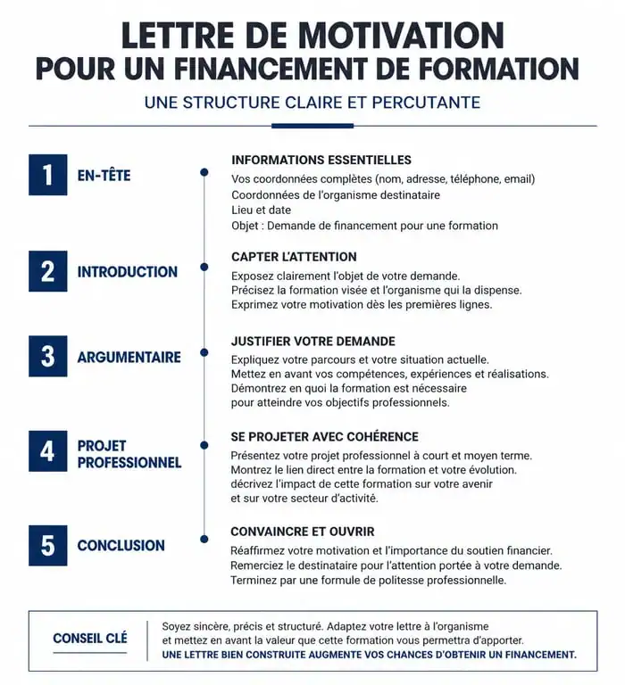 Structure idéale d'une lettre de motivation pour financement de formation