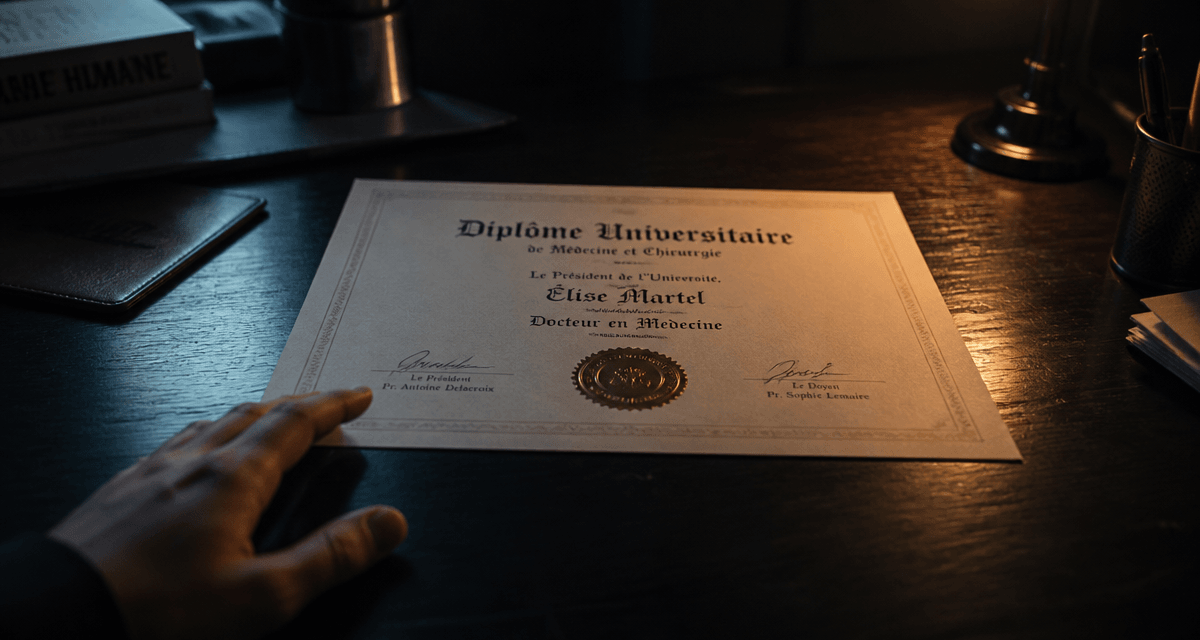 faux diplome sur bureau