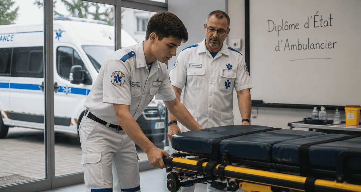 formation ambulancier en alternance apprentissage brancard