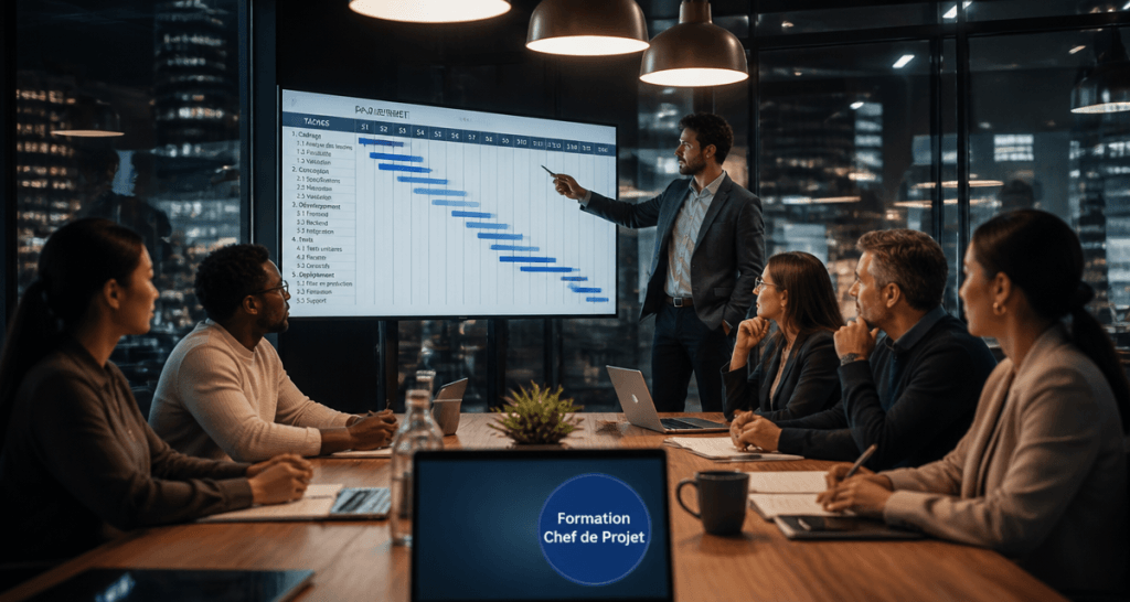 formation chef de projet présentation diagramme Gantt