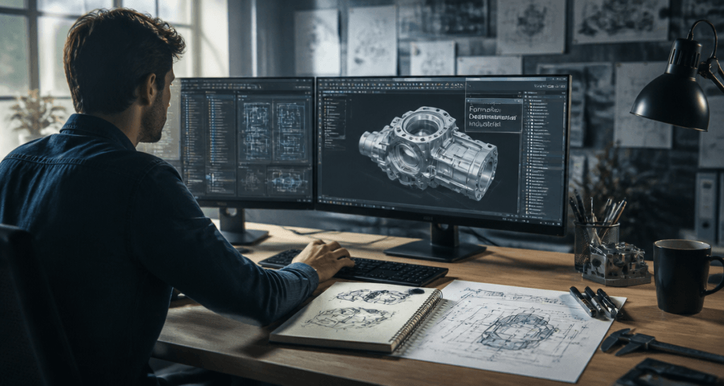 formation dessinateur industriel jeune sur double écran