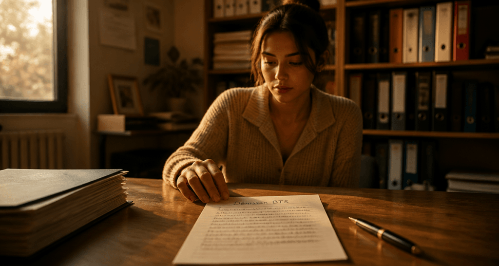 lettre de demission bts sur bureau