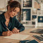 jeune femme rédige lettre de motivation bts communication