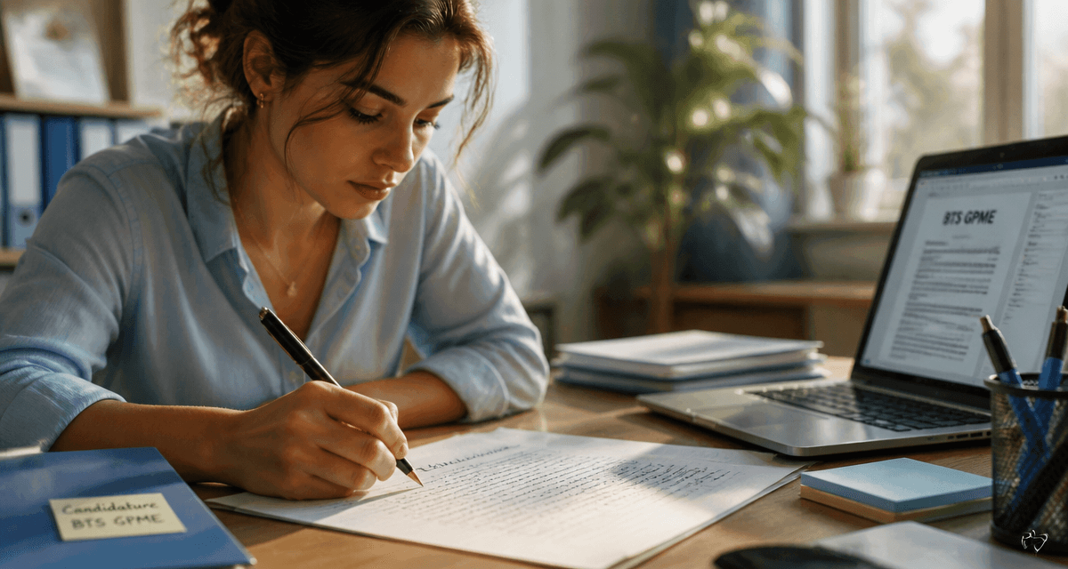 lettre de motivation bts gestion de la pme main écrivant