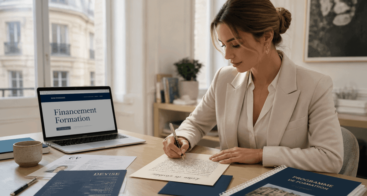 lettre de motivation financement sur bureau moderne