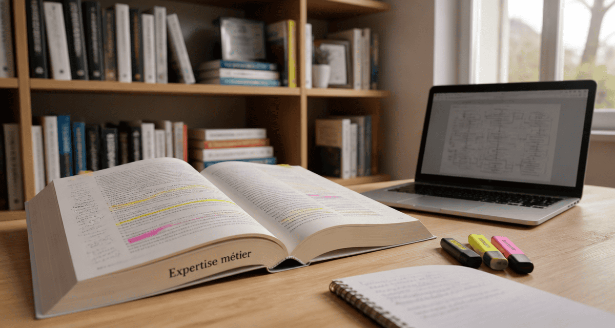 Livres formation expertise métier sur bureau