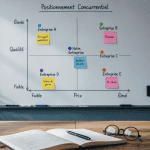 positionnement concurrentiel mapping sur tableau blanc