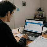 simulateur apl etudiant sur ordinateur en chambre