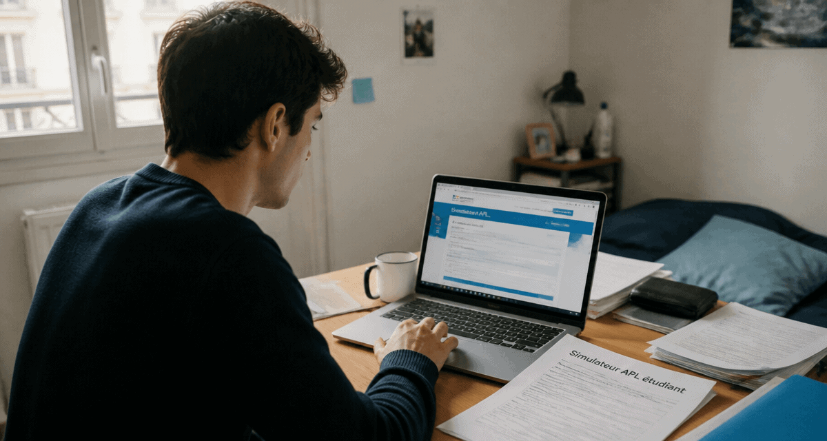 simulateur apl etudiant sur ordinateur en chambre
