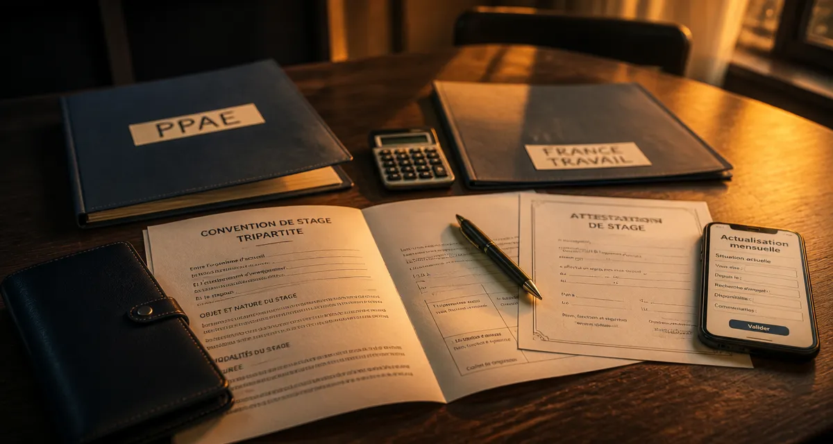 Chomage et stage : convention, actualisation France Travail
