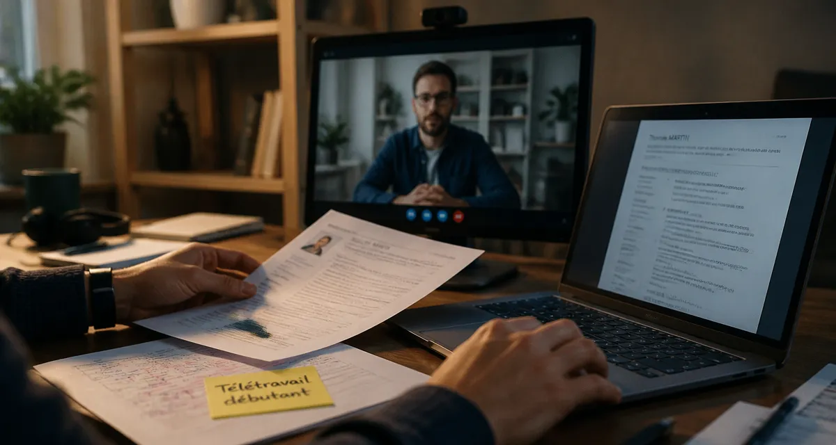 Emploi télétravail sans expérience : télétravail débutant, tri documents et visio