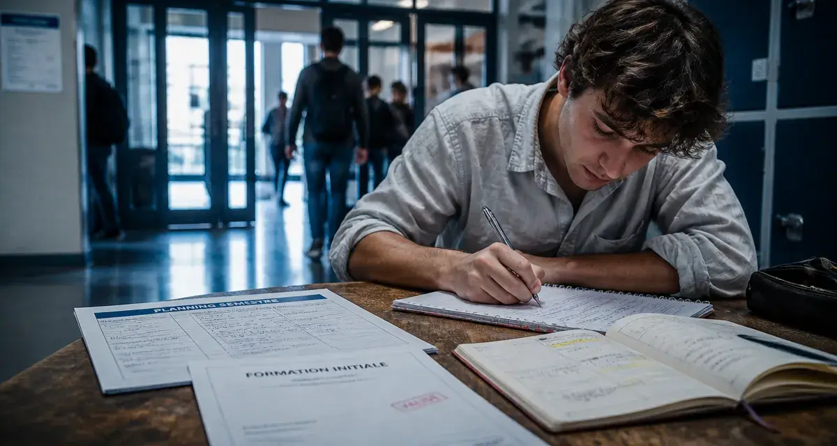 Formation en initiale : étudiant choisissant sa voie pour insertion professionnelle