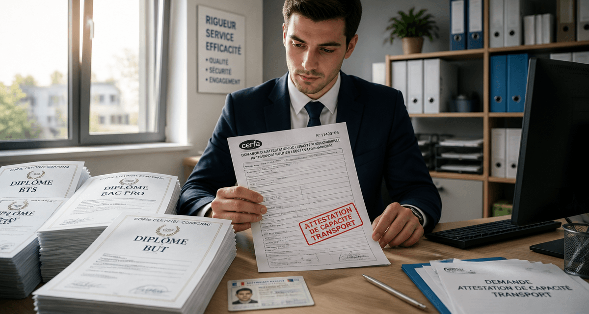 liste diplome équivalent attestation capacité transport dossier cerfa