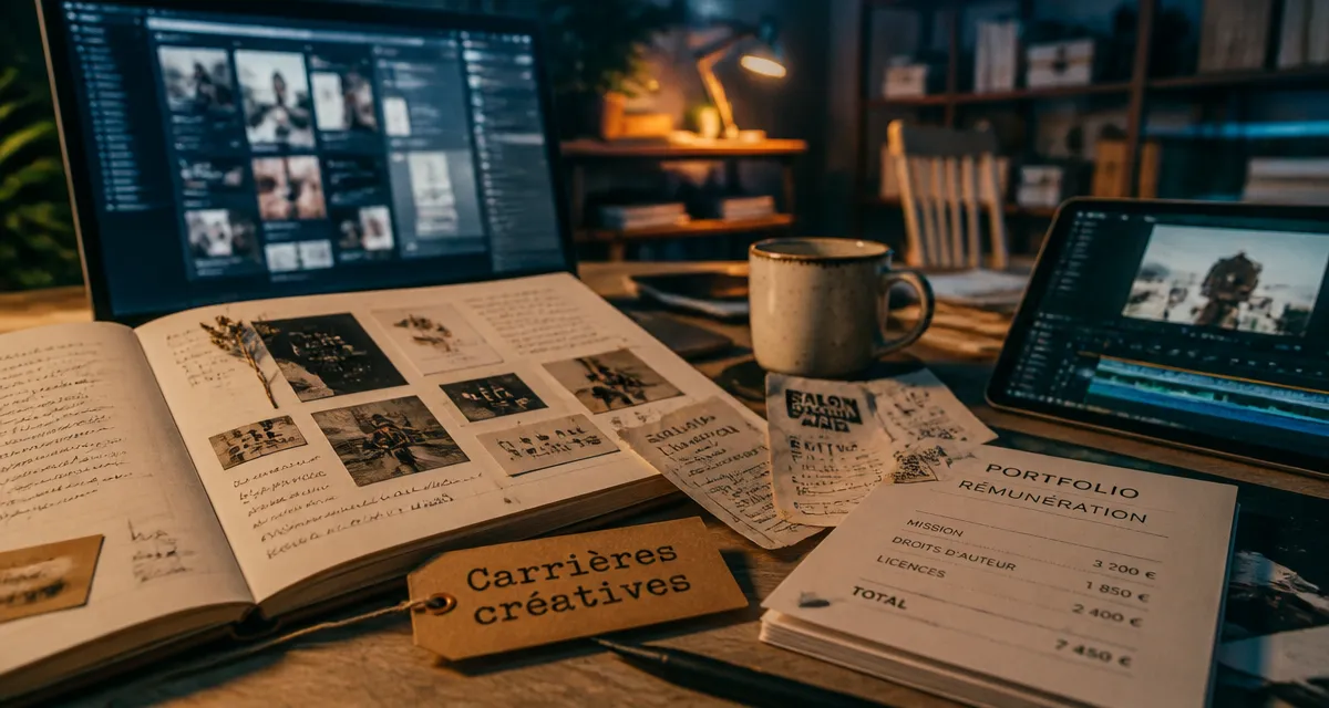 Metiers creatifs : carnet, interface UX et revenus digitaux