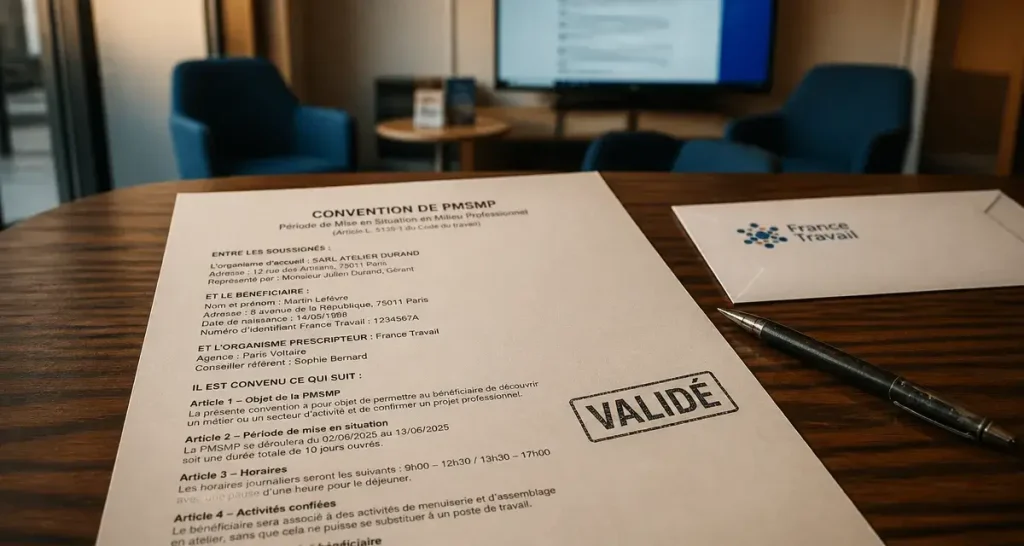 Convention PMSMP France Travail validée, stage immersion pole emploi remuneration