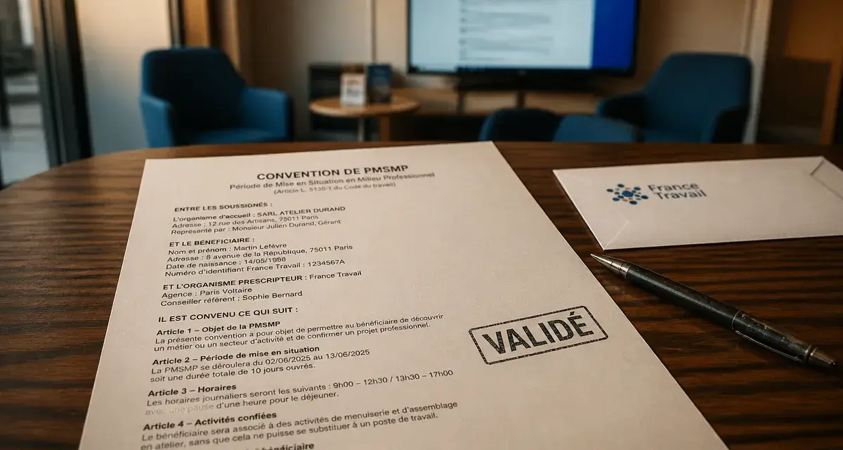 Convention PMSMP France Travail validée, stage immersion pole emploi remuneration