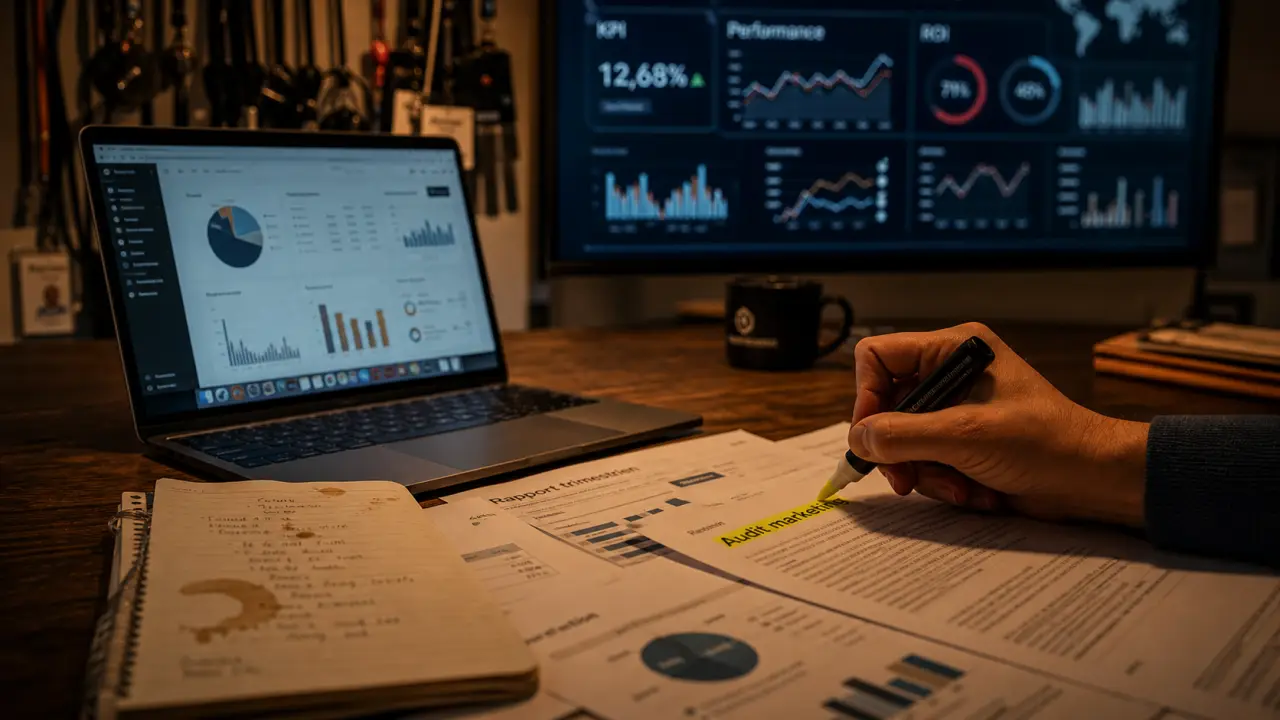 Audit marketing digital : bureau, analytics et KPI