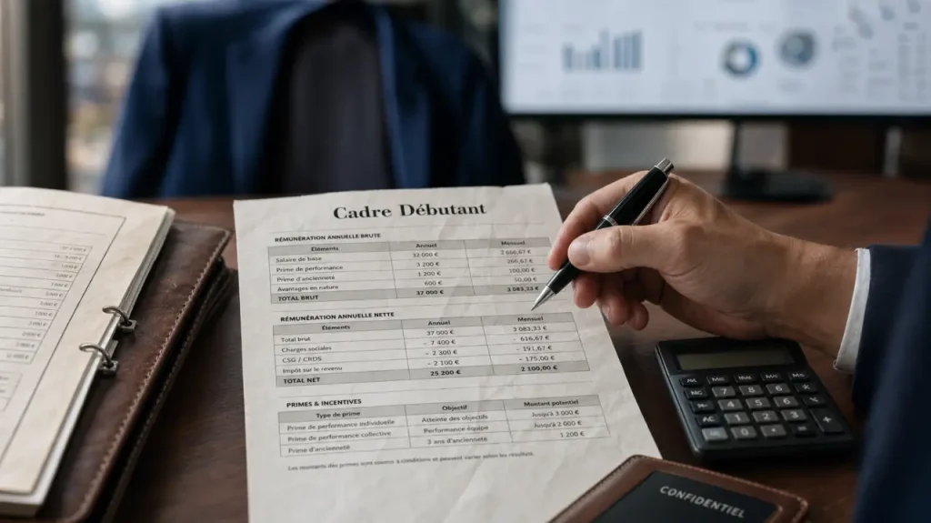 Salaire cadre débutant : chiffres, secteurs et leviers pour négocier dès la première embauche