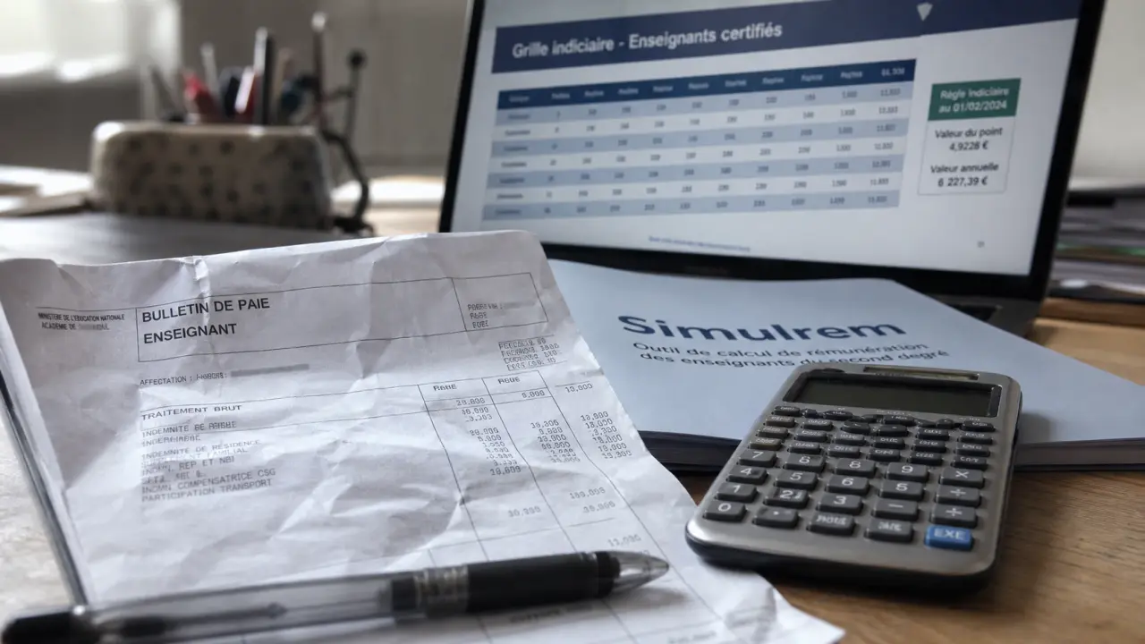 Calcul salaire prof : fiche de paie enseignement