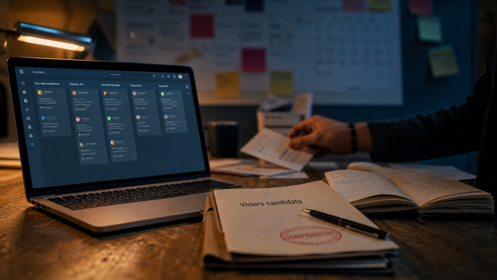 CRM recrutement sur ordinateur : viviers candidats et ATS