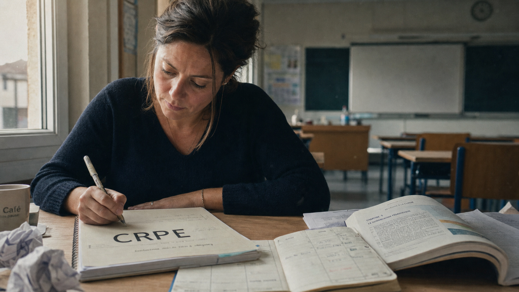 Devenir institutrice à 40 ans : préparation CRPE sur table