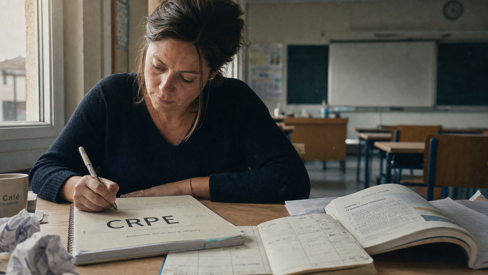 Devenir institutrice à 40 ans : préparation CRPE sur table