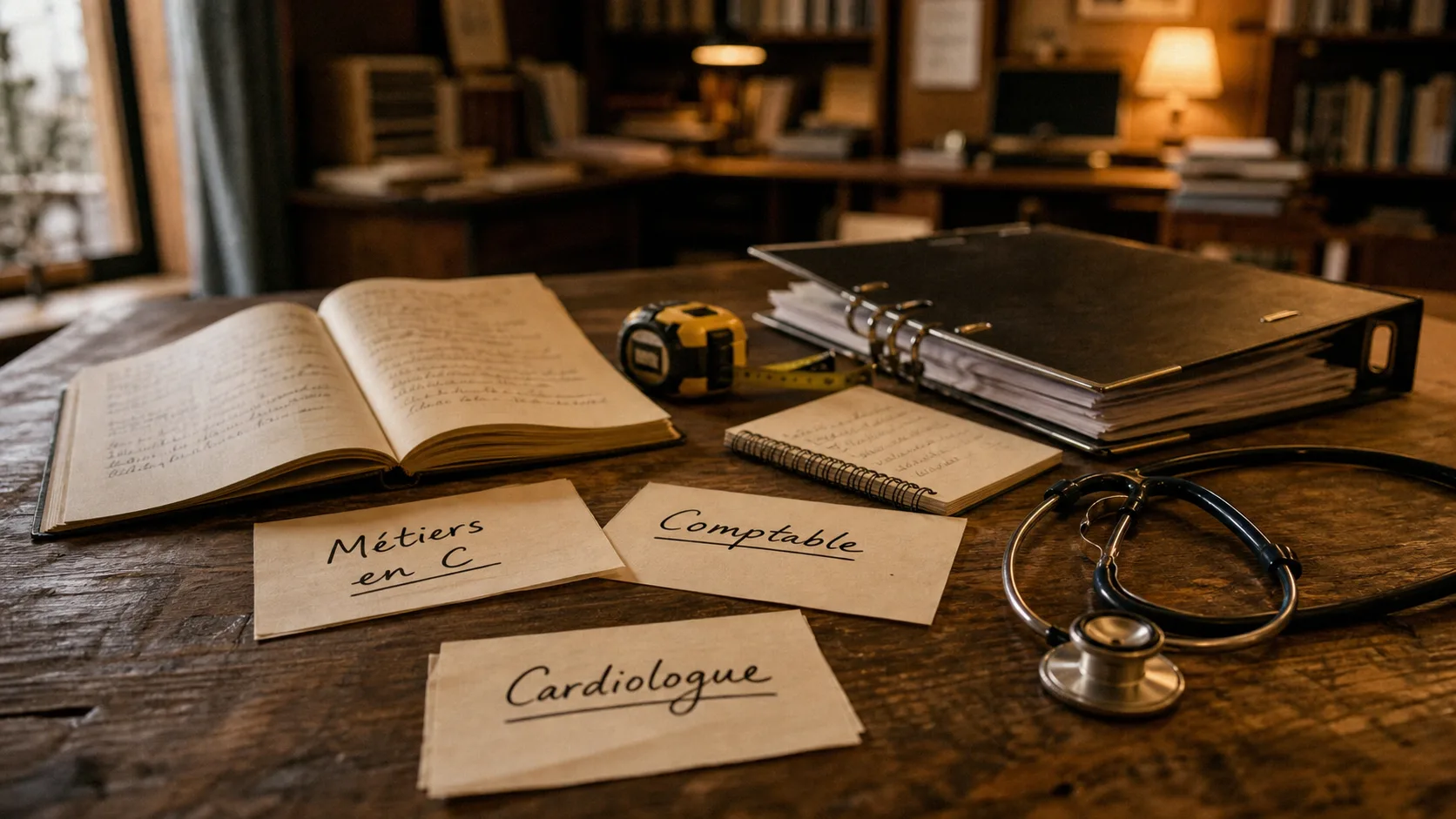 Metier en c : bureau avec métiers comme comptable et cardiologue