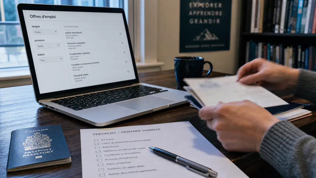Offre d emploi canada pour francais : recherche avec filtres permis, province et statut
