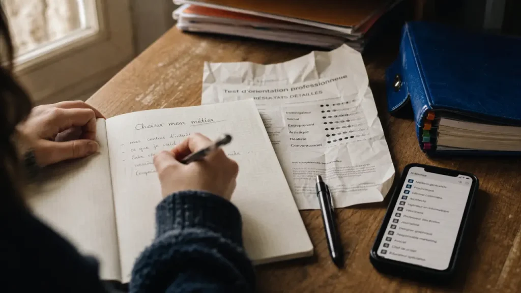 Quel metier est fait pour moi ? Choisir mon métier : prise de notes et test d’orientation