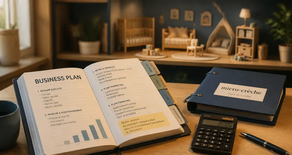 Business plan micro creche 10 places sur table, prévisionnel 3 ans