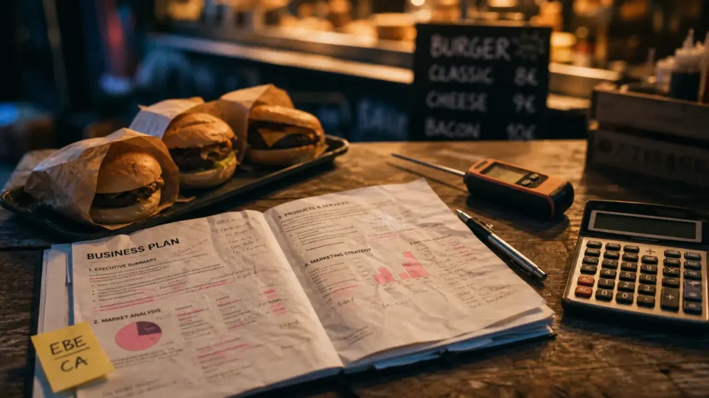 Business plan restauration rapide : 70 clients par jour et un dossier bancaire crédible